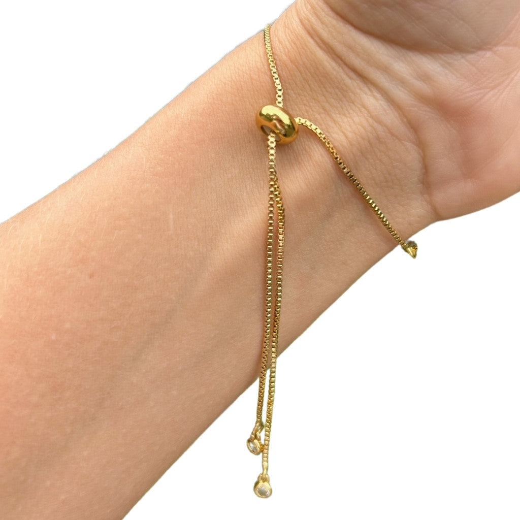 Edelsteen armband labradoriet verstelbaar goldplated