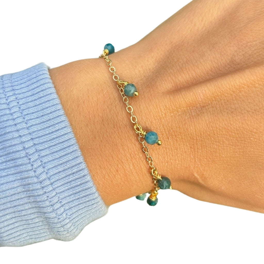 Edelsteen armband apetiet goldplated