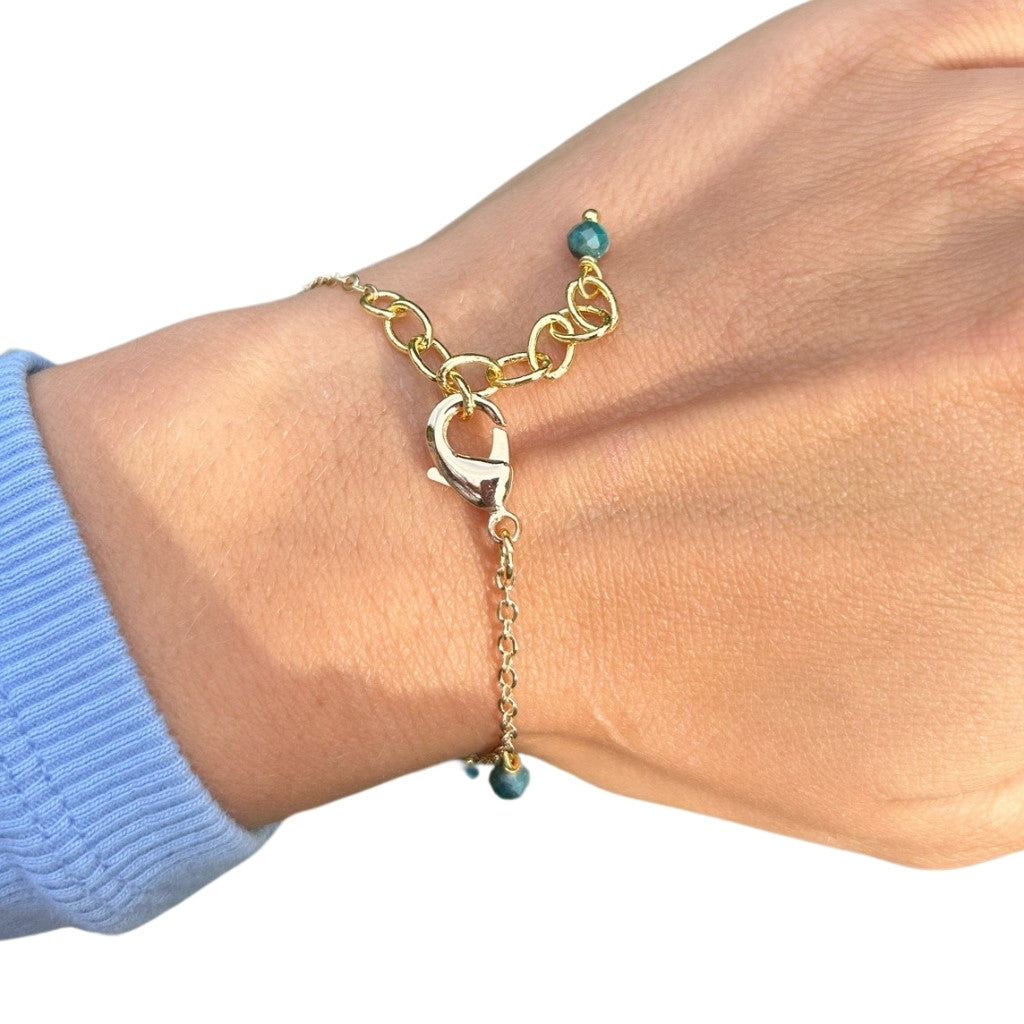 Edelsteen armband apetiet goldplated
