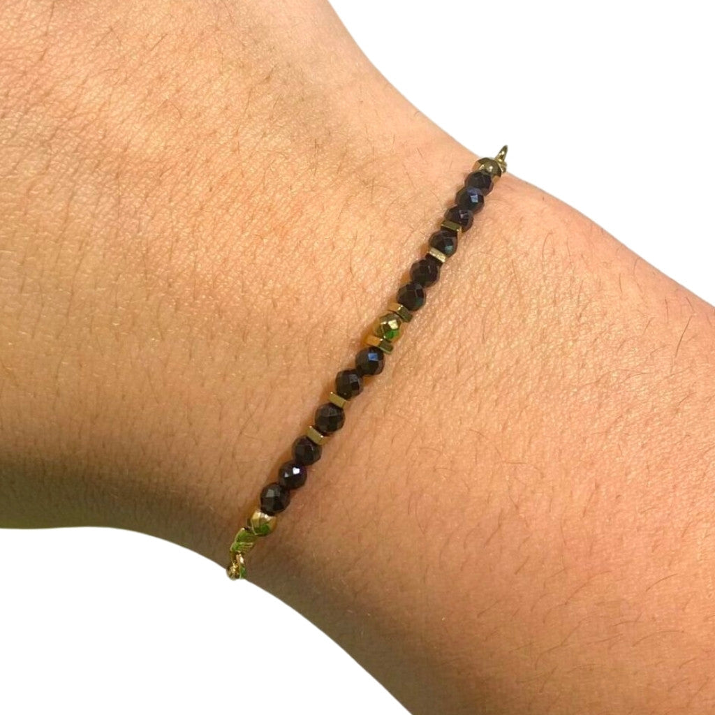 Edelsteen armband onix verstelbaar