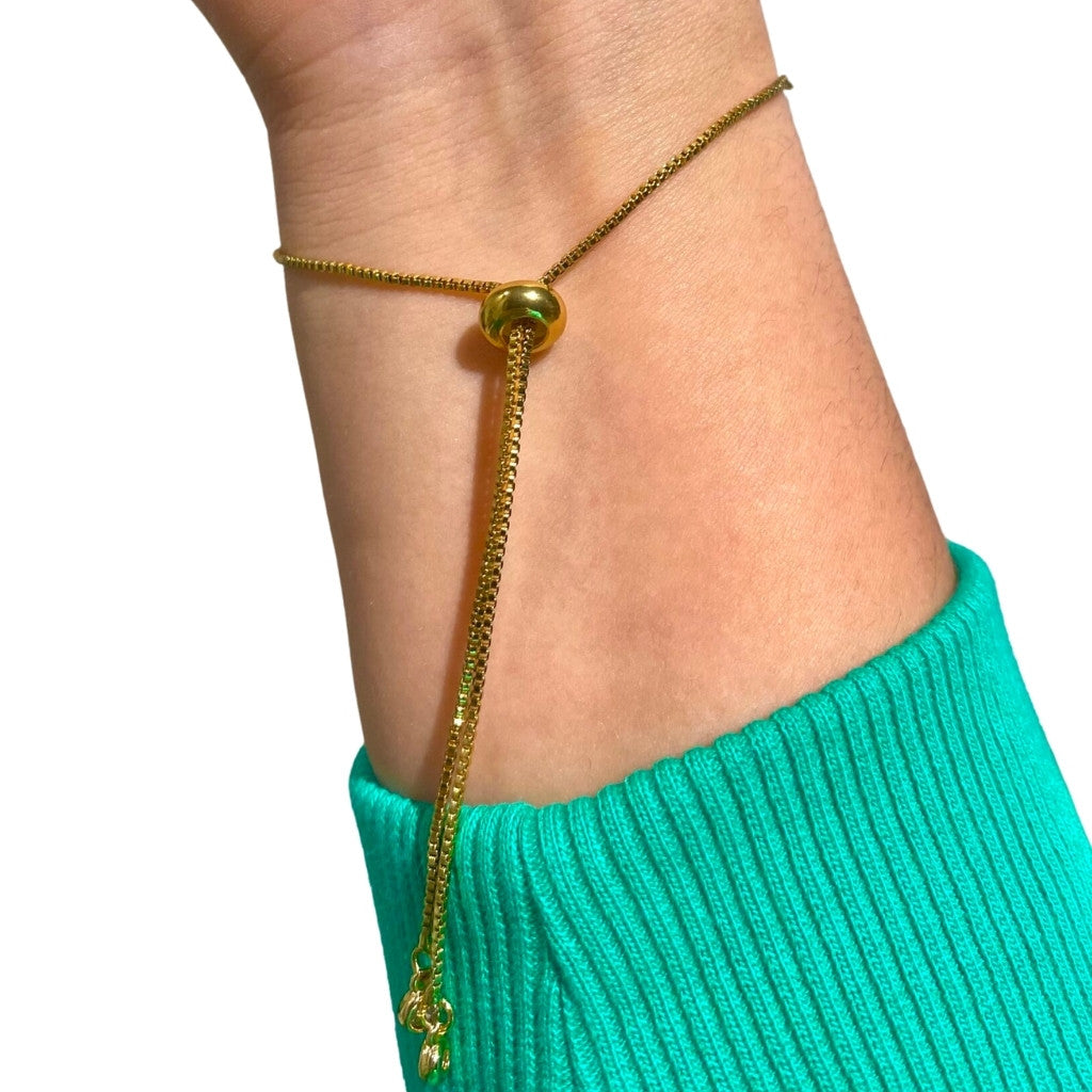 Edelsteen armband citrien met parel verstelbaar