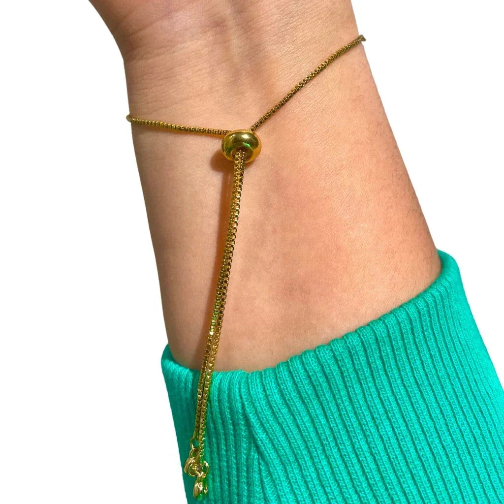 Edelsteen armband citrien met parel verstelbaar