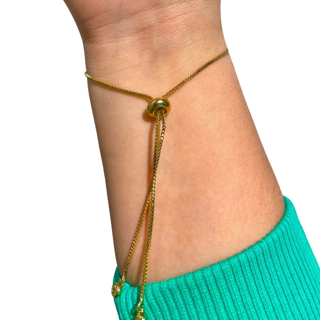 Edelsteen armband onix met parel verstelbaar