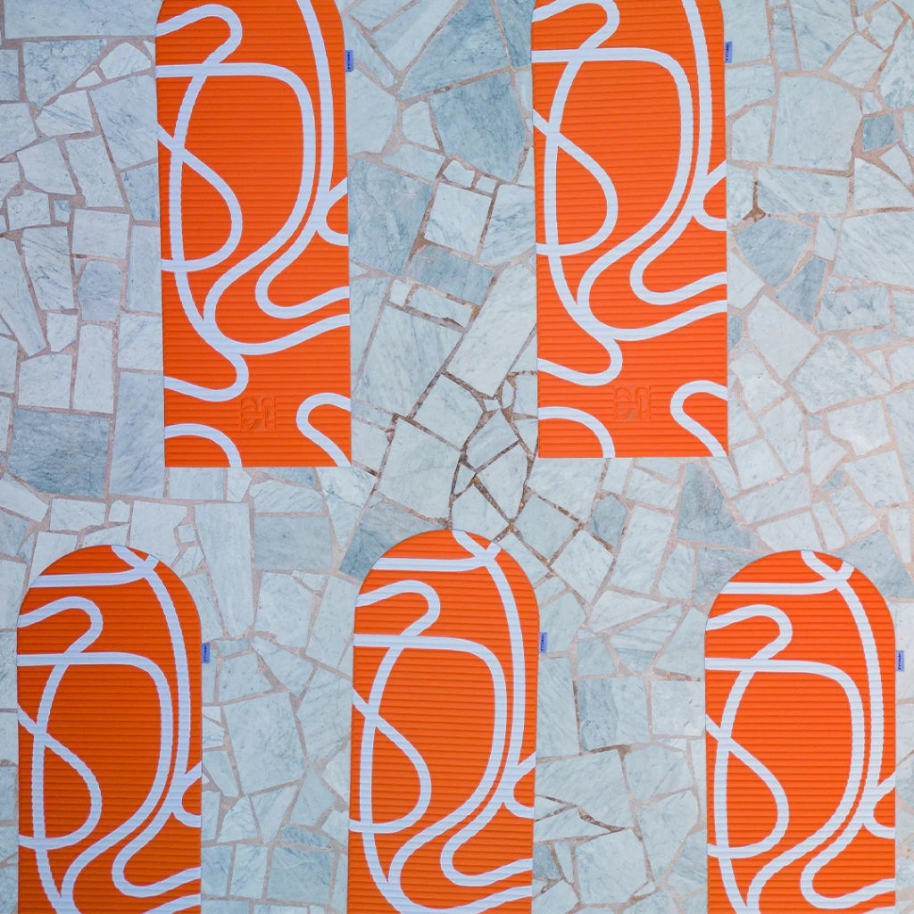 Exercise mat Archy 8 mm - Hercule Studio - bari print orange pop