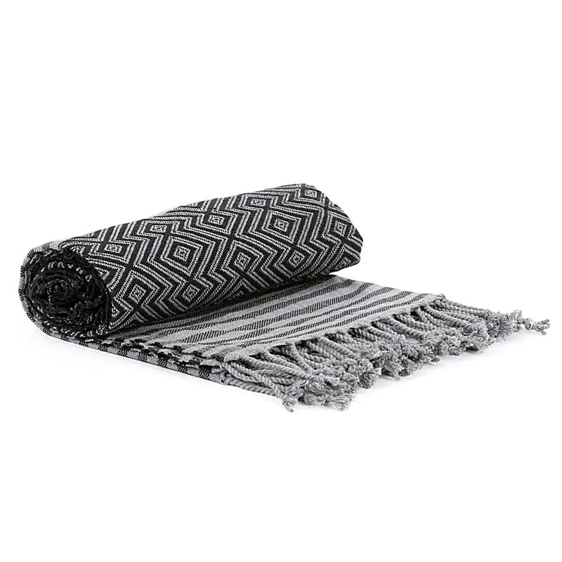 Hamamdoek - Ottoman - zwart