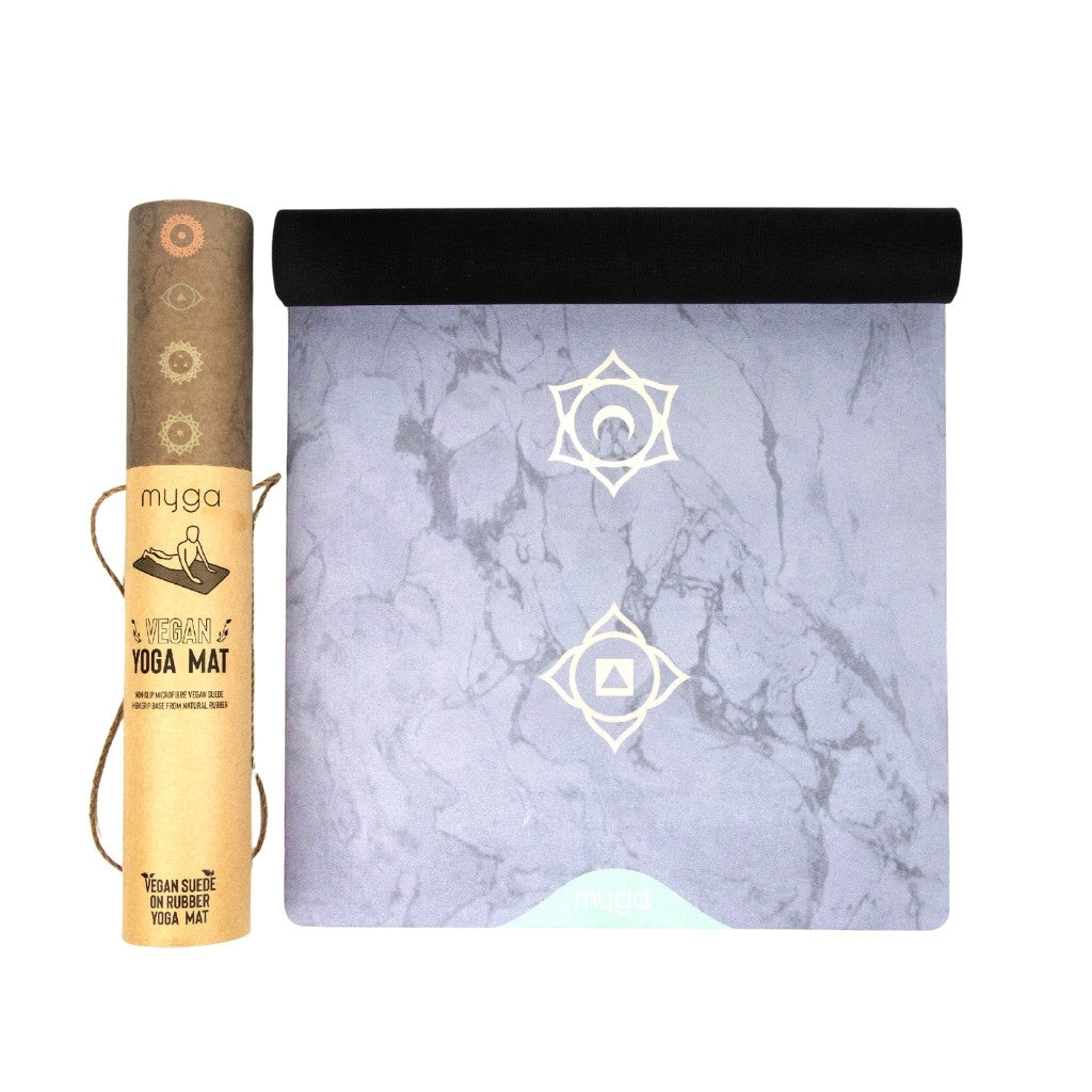 Yogamat deluxe vegan suede 3mm - Myga - grijs