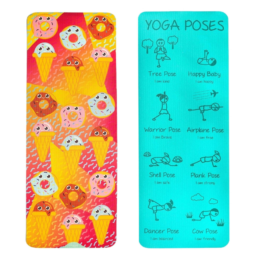 Yogamat voor kinderen dubbelzijdig 6mm - Myga - sweet tooth