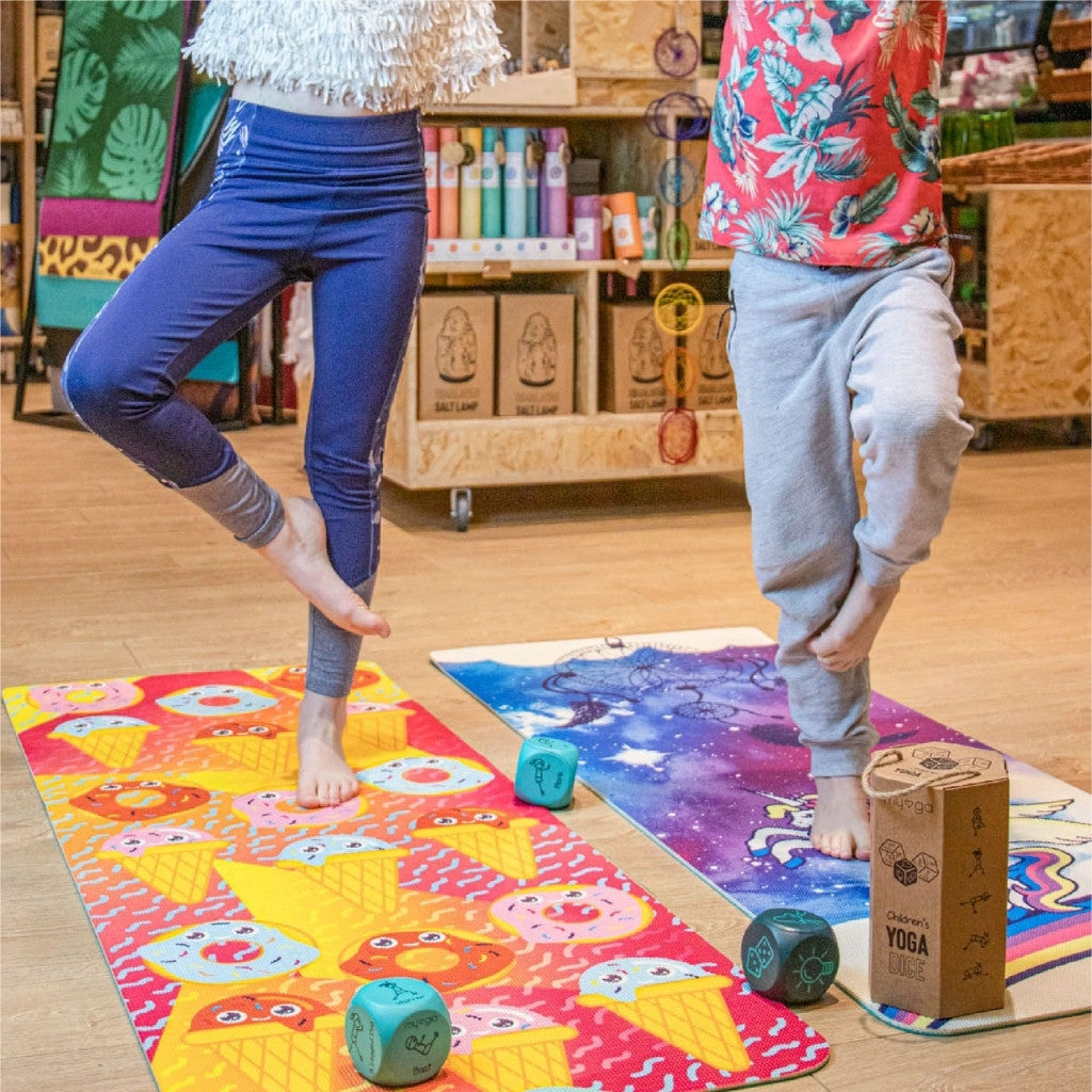 Yogamat voor kinderen dubbelzijdig 6mm - Myga - sweet tooth