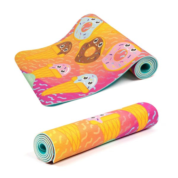 Yogamat voor kinderen dubbelzijdig 6mm - Myga - sweet tooth