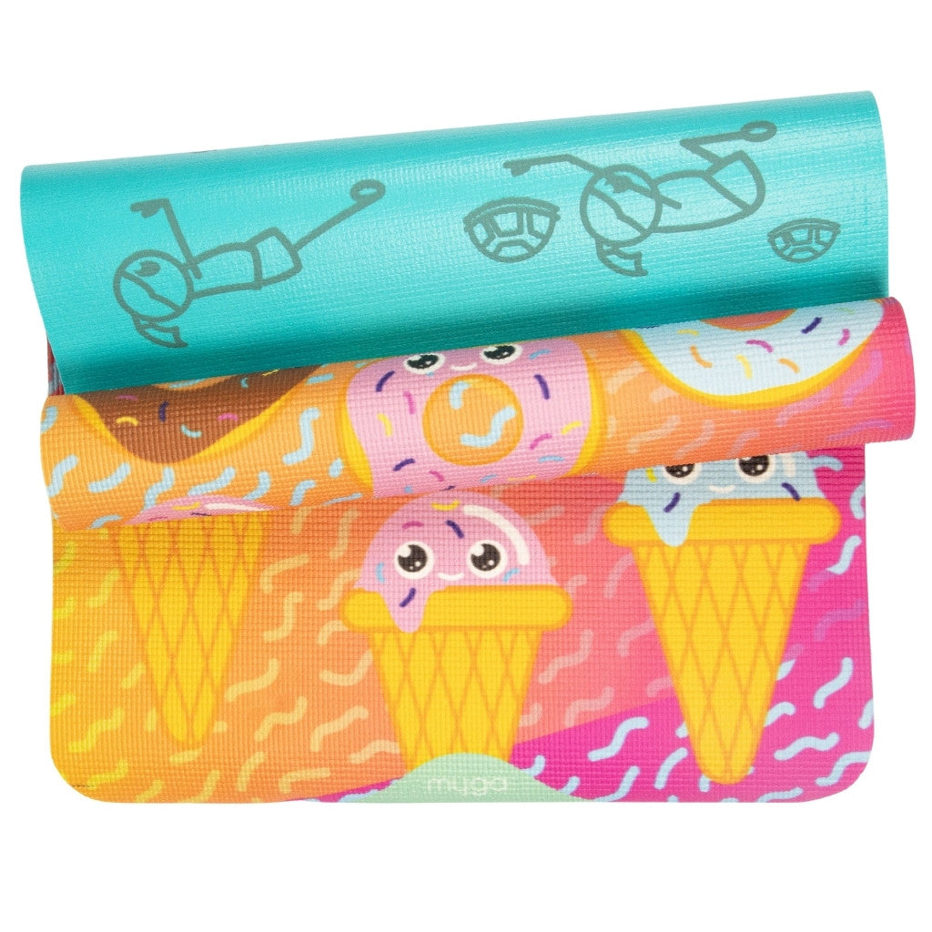 Yogamat voor kinderen dubbelzijdig 6mm - Myga - sweet tooth