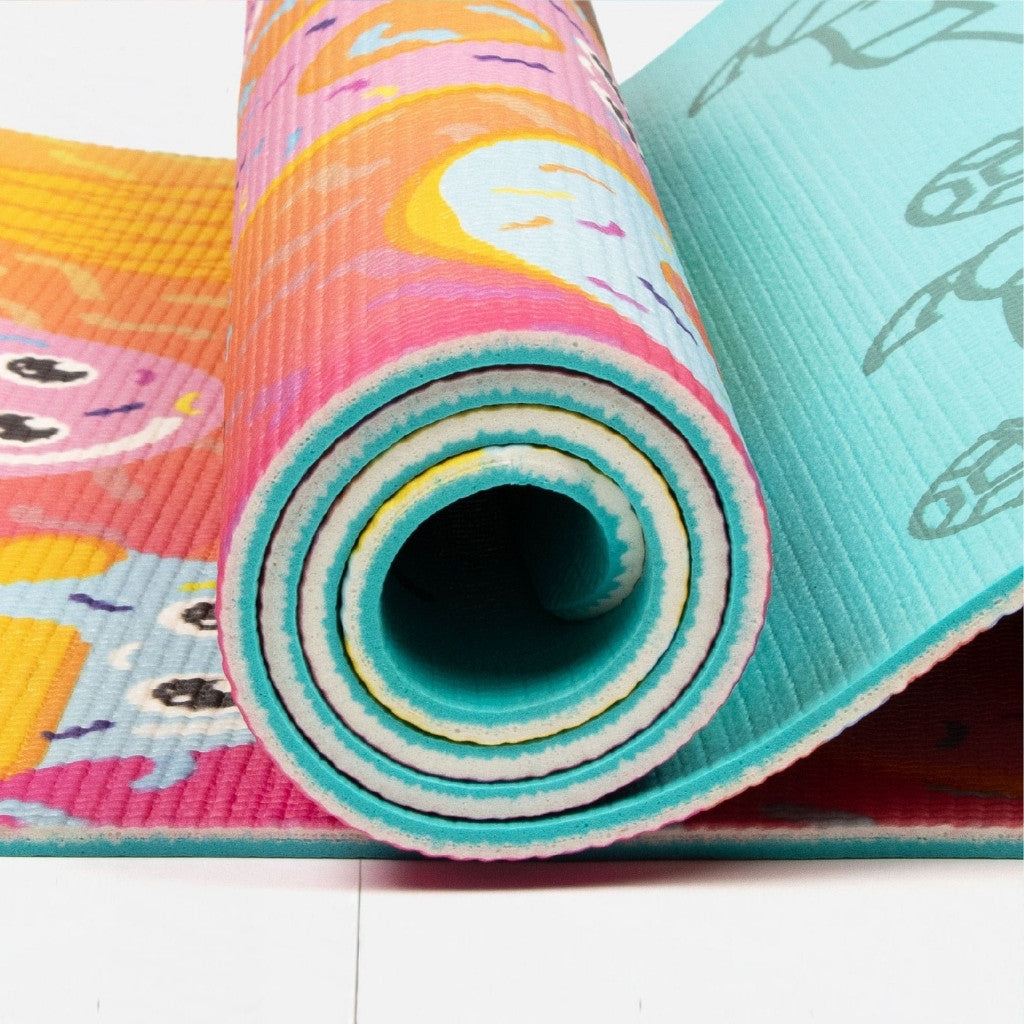 Yogamat voor kinderen dubbelzijdig 6mm - Myga - sweet tooth