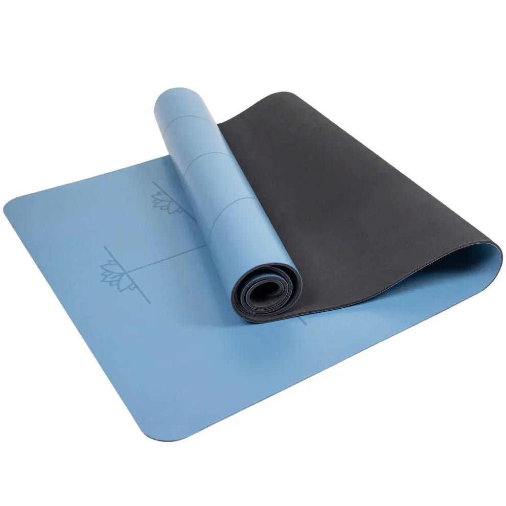 Yogamat alignment extra groot 6mm - Myga - blauw