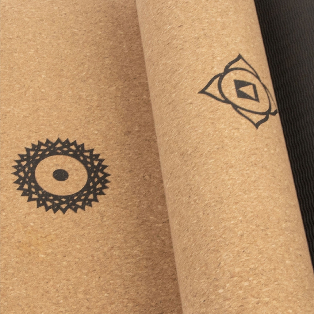 Yogamat kurk chakra extra groot 6mm - Myga
