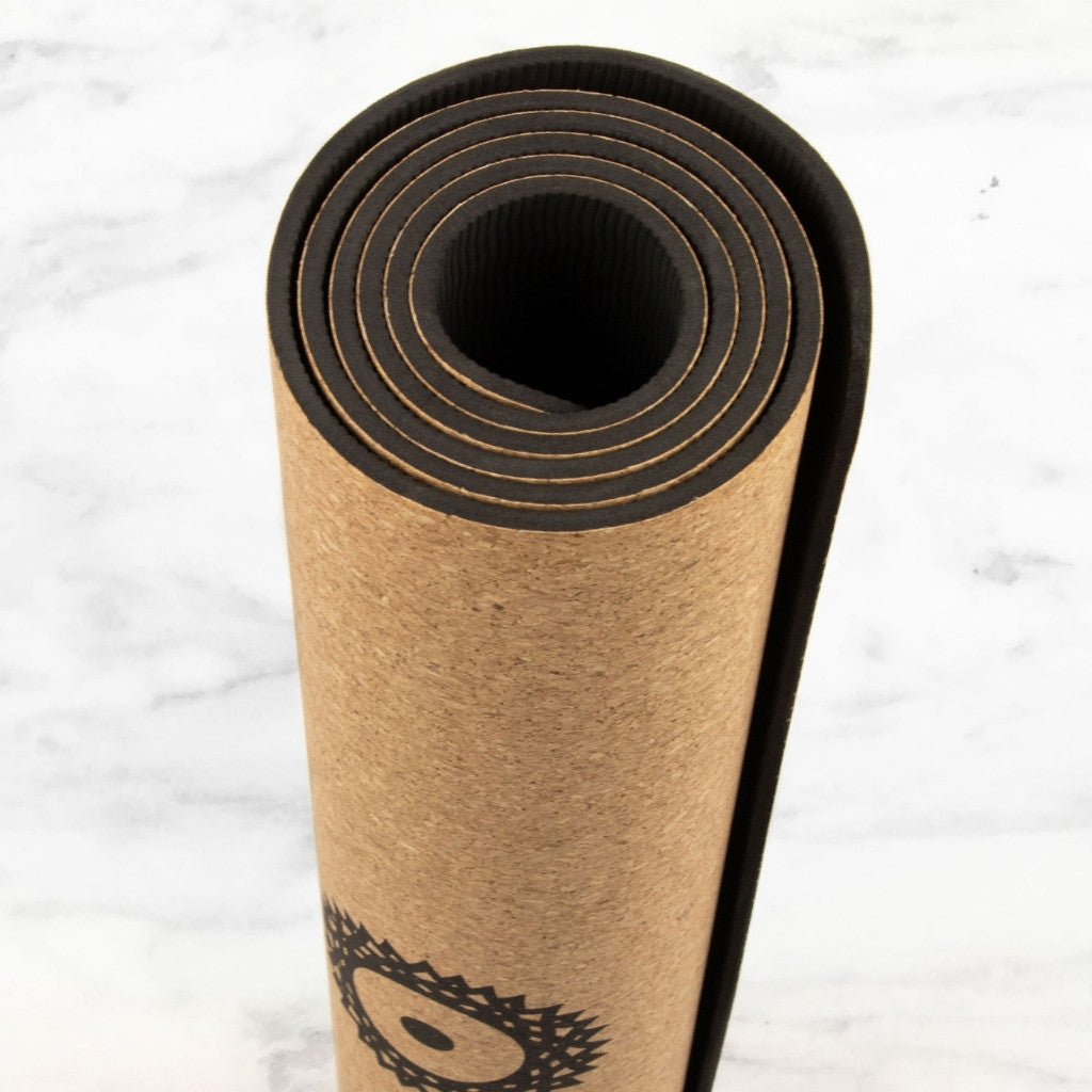 Yogamat kurk chakra extra groot 6mm - Myga