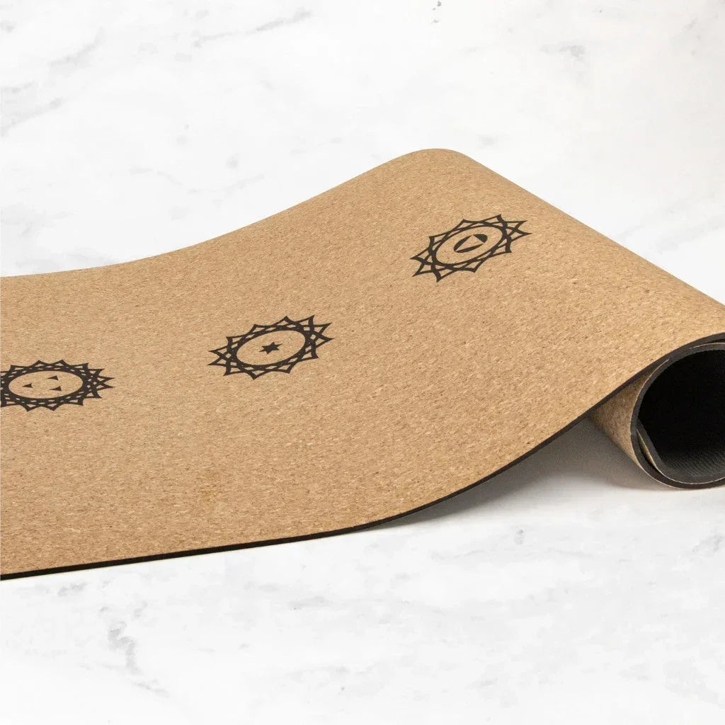 Yogamat kurk chakra extra groot 6mm - Myga