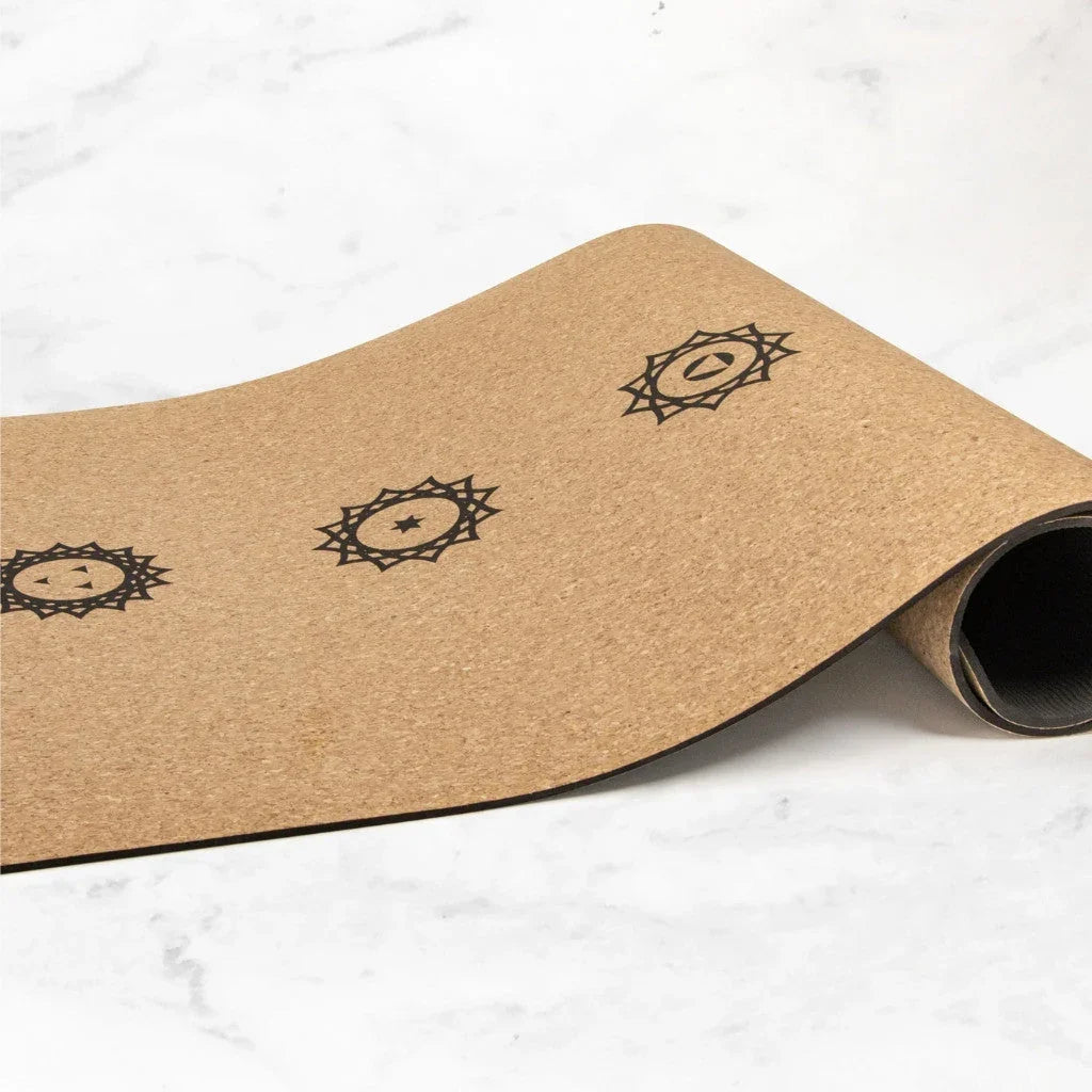 Yogamat kurk chakra extra groot 6mm - Myga