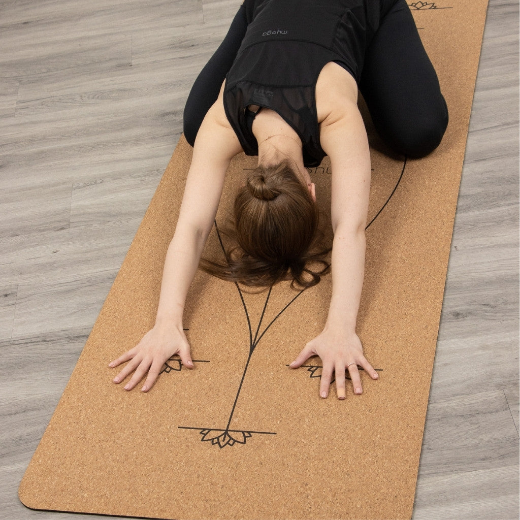 Yogamat kurk alignment extra groot 6mm - Myga