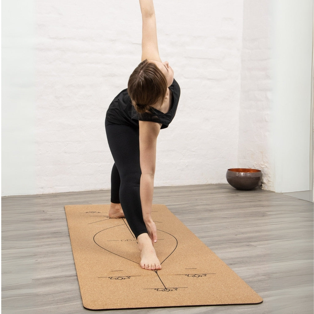 Yogamat kurk alignment extra groot 6mm - Myga