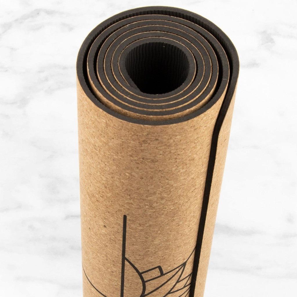 Yogamat kurk alignment extra groot 6mm - Myga