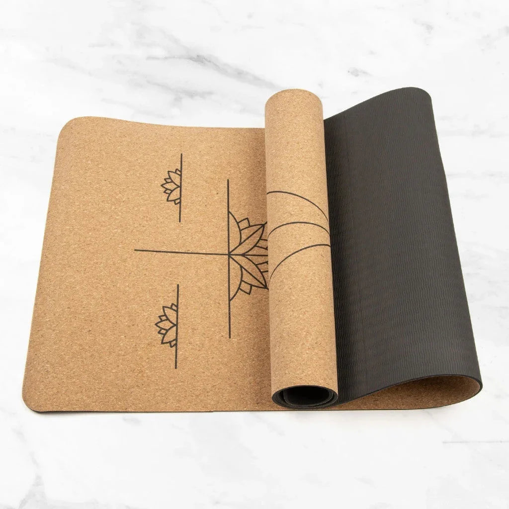 Yogamat kurk alignment extra groot 6mm - Myga