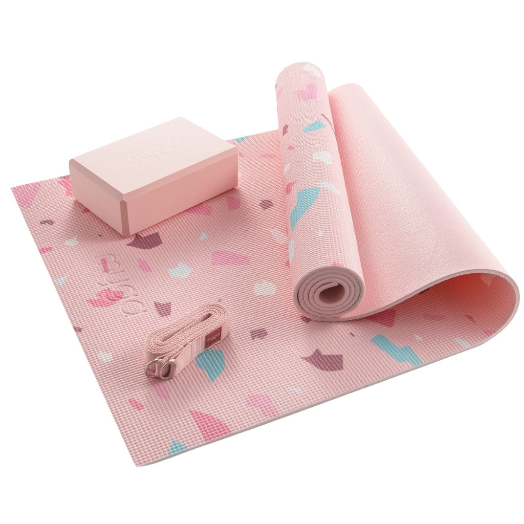 Yoga starterskit terrazzo - Myga - dusty pink