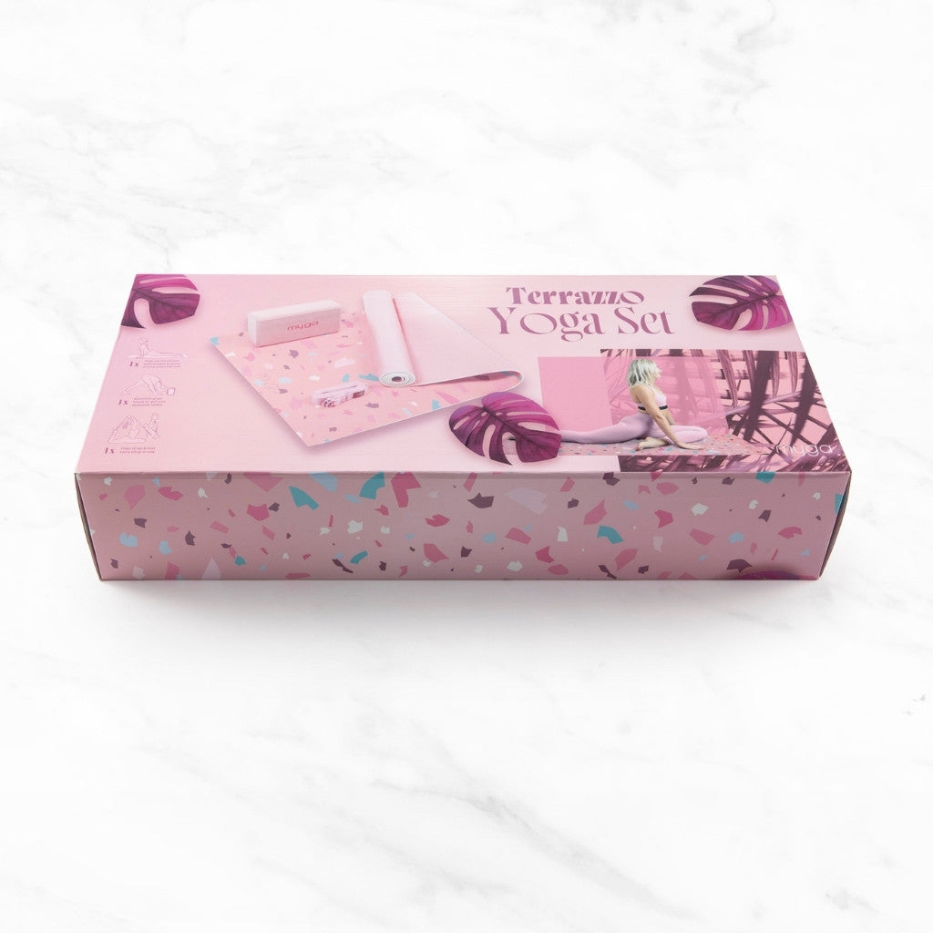 Yoga starterskit terrazzo - Myga - dusty pink
