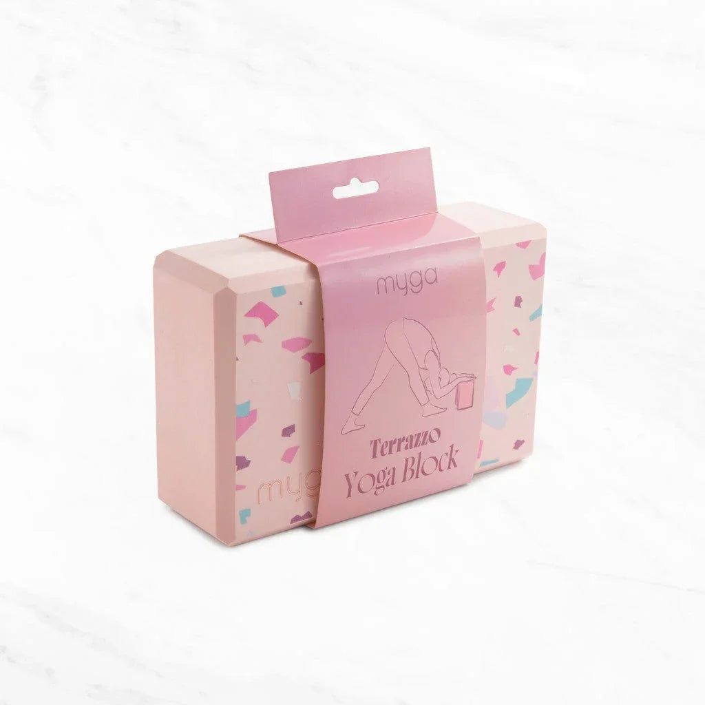 Yogablok foam Terrazzo - Myga - roze