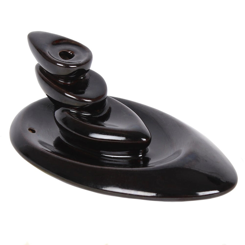 Backflow wierookhouder small pebbles - zwart