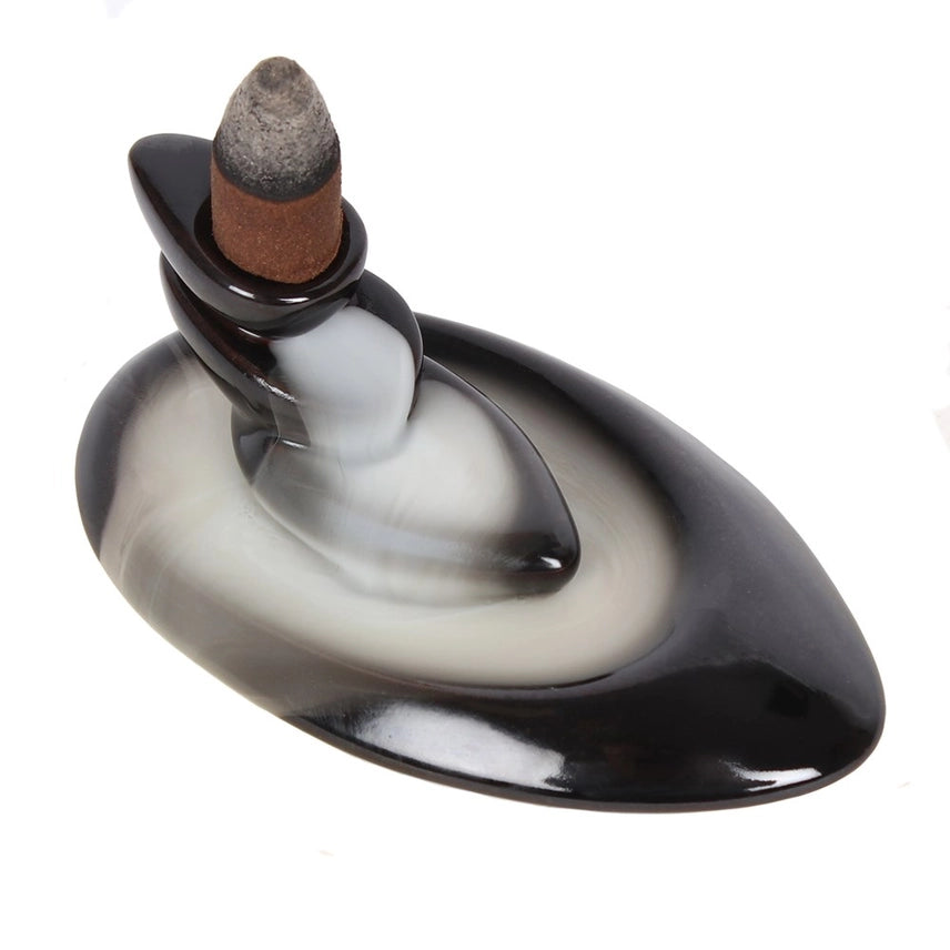 Backflow wierookhouder small pebbles - zwart