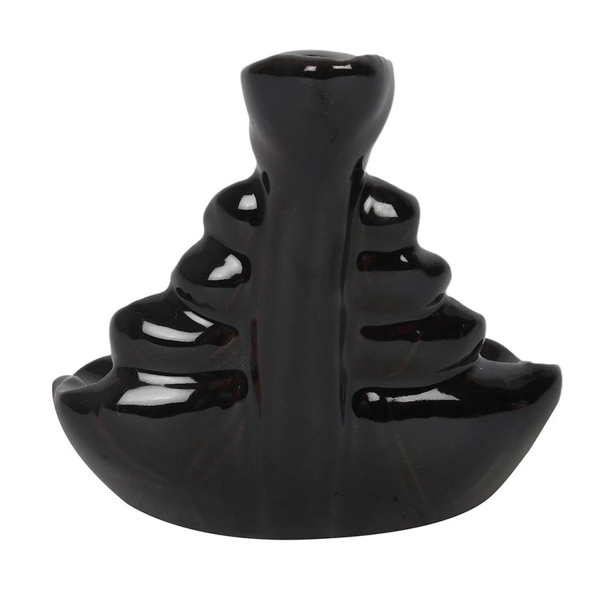 Backflow wierookhouder 4-laags ripple - zwart