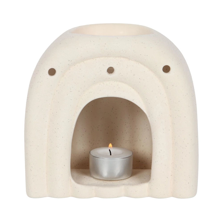 Oliebrander en wasverwarmer minimalistische speckle arch - wit