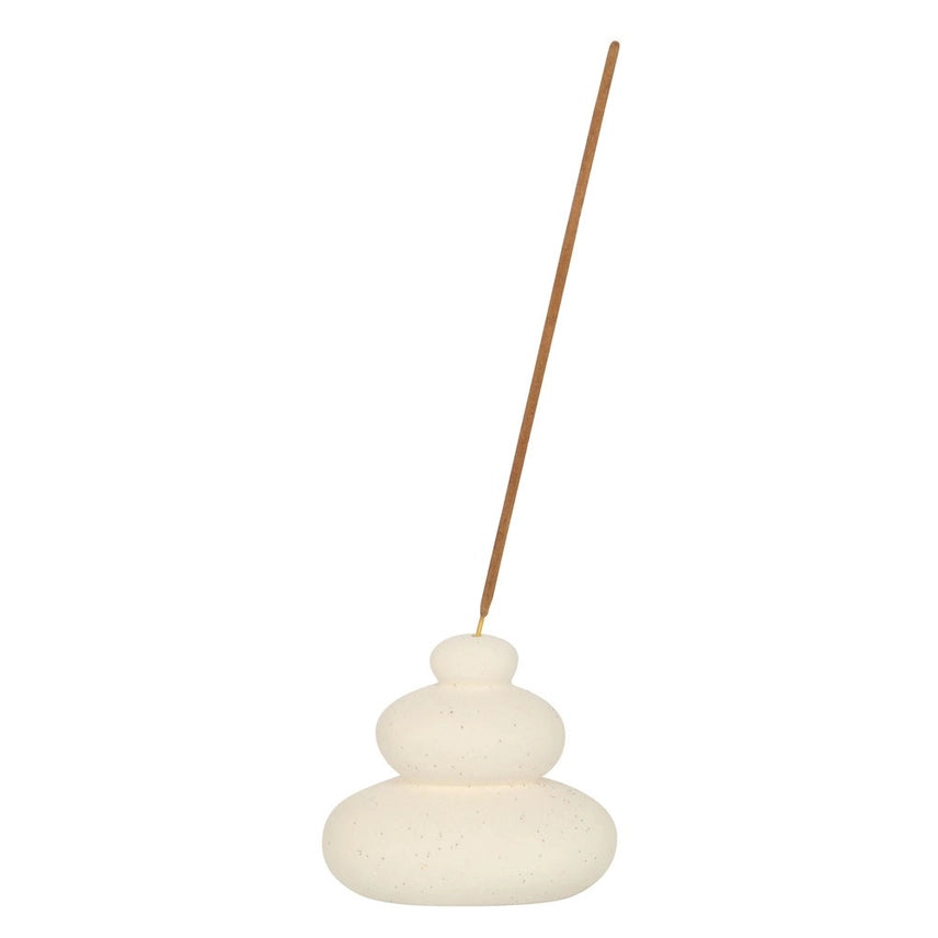 Wierookhouder balancing stones - wit