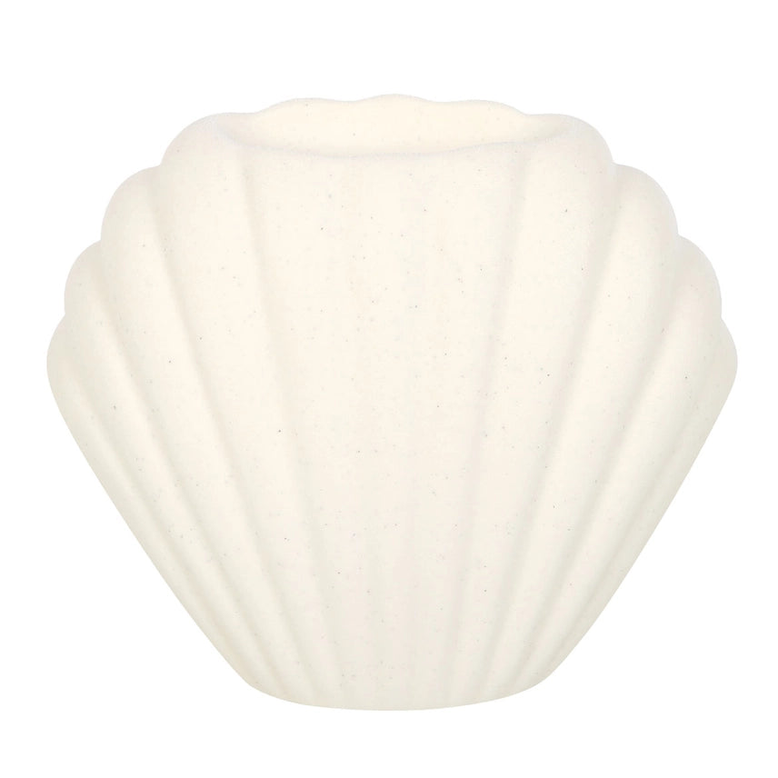 Oliebrander en wasverwarmer zeeschelp - wit