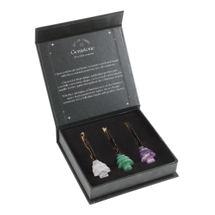 Edelstenen kerstboom hangers - set van 3