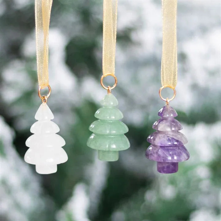 Edelstenen kerstboom hangers - set van 3 - The Mindfulshop