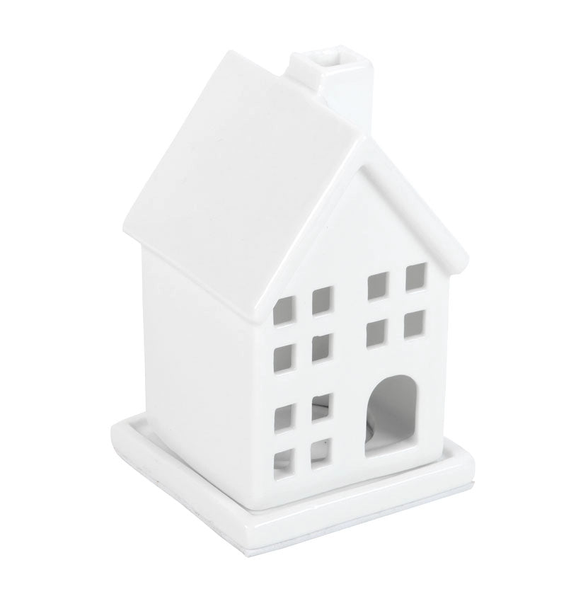 Wierookkegelhouder huis - wit