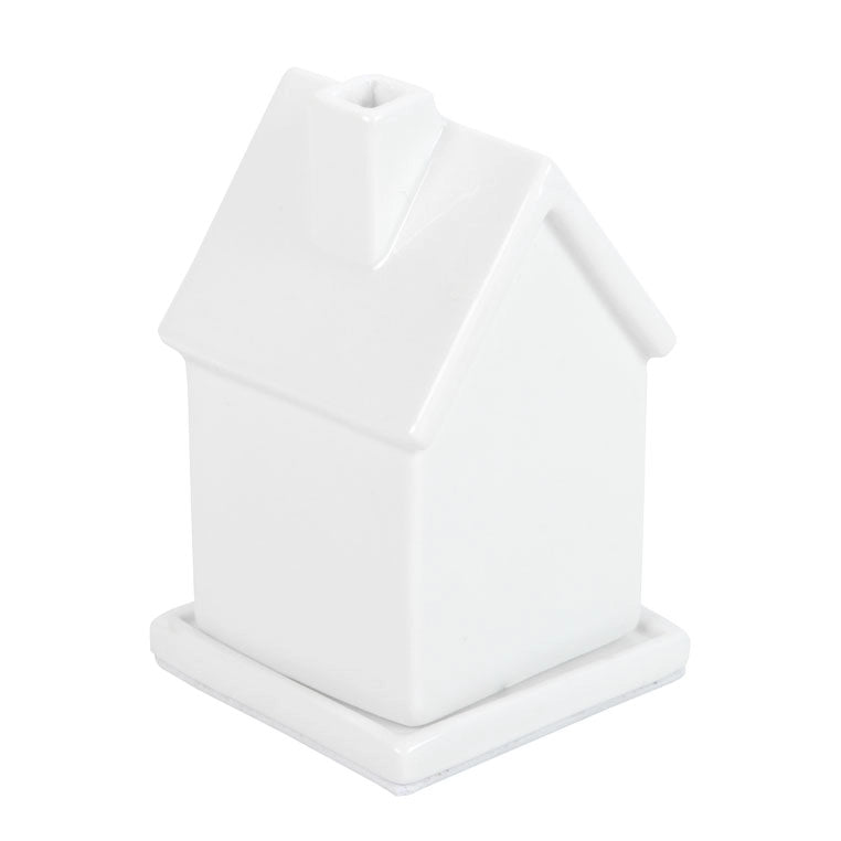 Wierookkegelhouder huis - wit