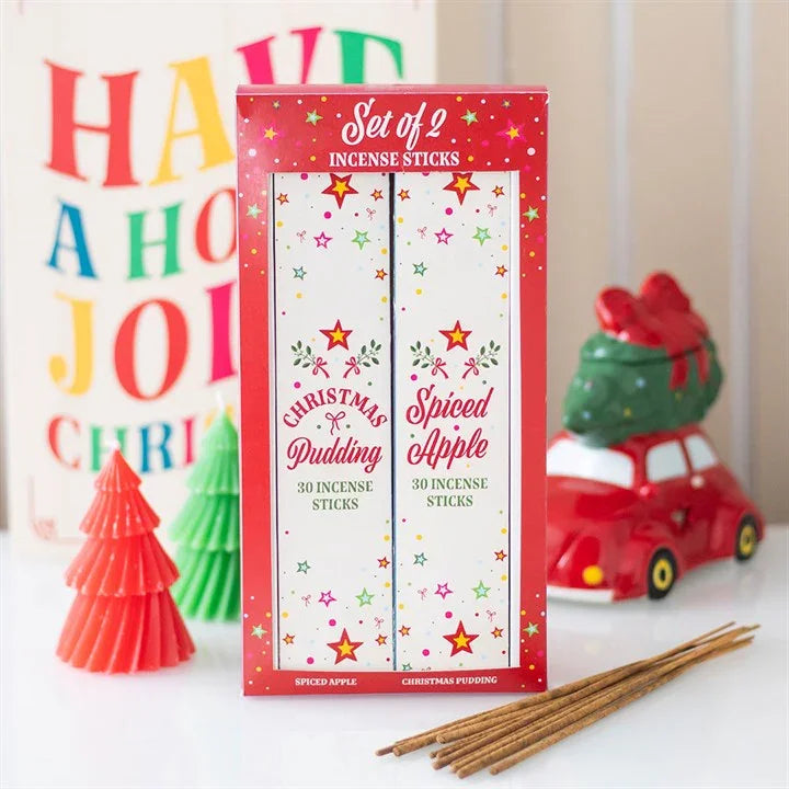 Wierook set kerst - spiced apple en christmas pudding - set van 2 - The Mindfulshop