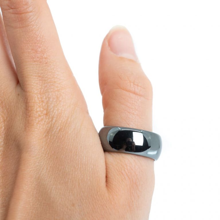 Edelsteen ring hematiet 10 mm - Mindfulshop - zwart