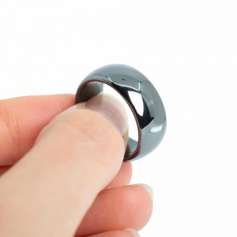 Edelsteen ring hematiet 10 mm - Mindfulshop - zwart