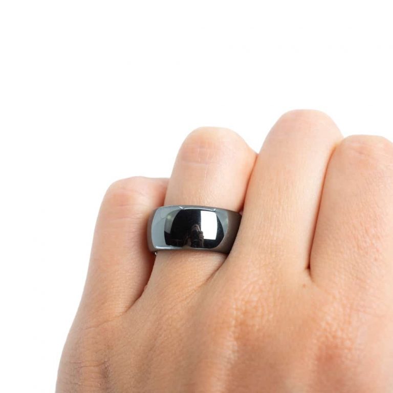 Edelsteen ring hematiet 10 mm - Mindfulshop - zwart