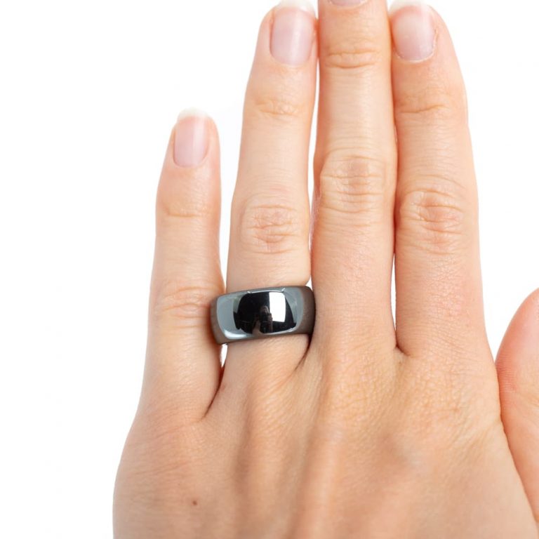 Edelsteen ring hematiet 10 mm - Mindfulshop - zwart