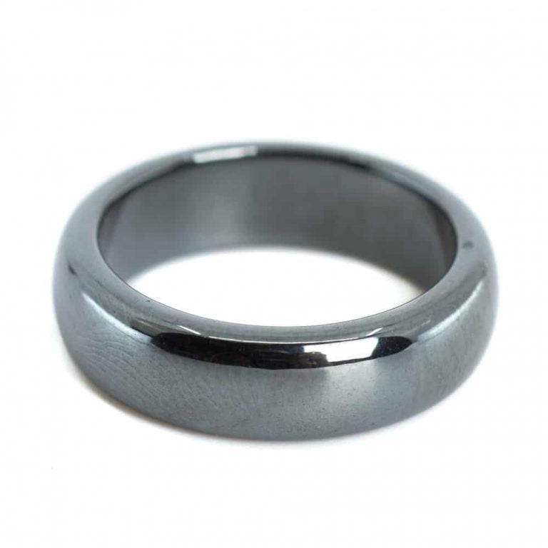 Edelsteen ring hematiet 6 mm - Mindfulshop - zwart