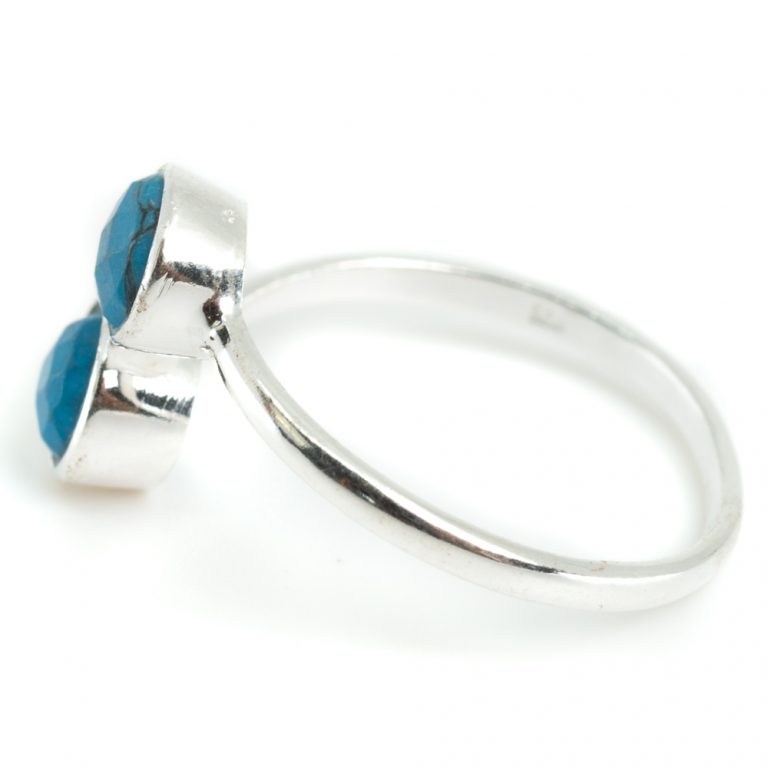 Geboortesteen ring turkoois december verstelbaar - Mindfulshop - zilver