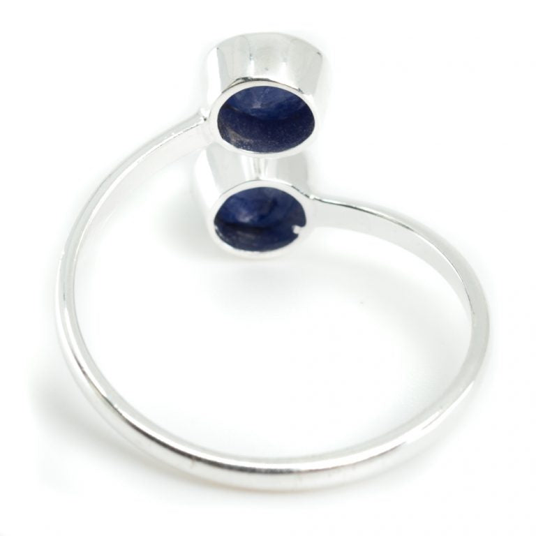 Geboortesteen ring saffier september verstelbaar - Mindfulshop - zilver