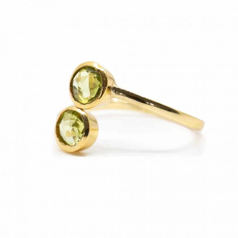 Geboortesteen ring peridoot augustus verstelbaar - Mindfulshop - goud
