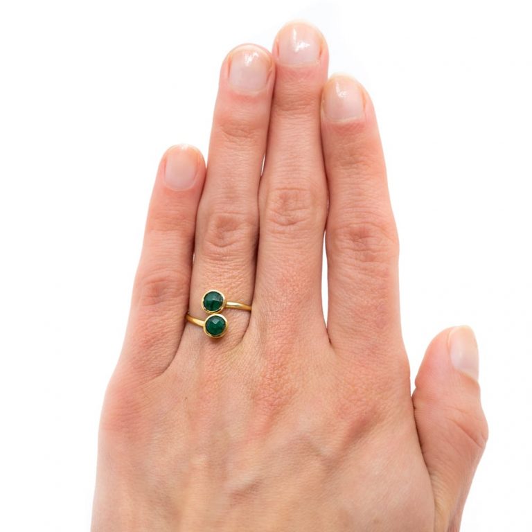 Geboortesteen ring smaragd mei verstelbaar - goud