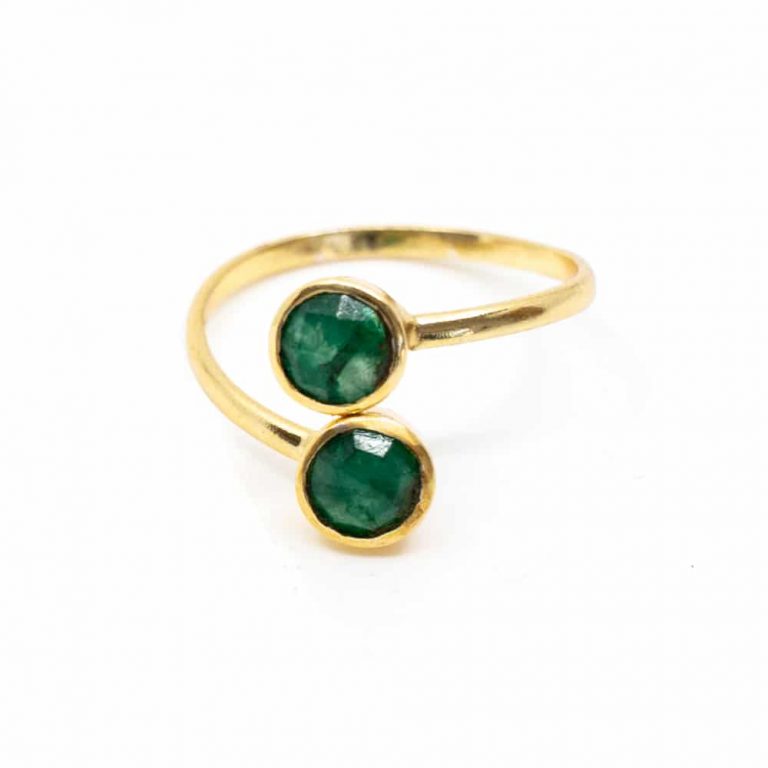 Geboortesteen ring smaragd mei verstelbaar - goud