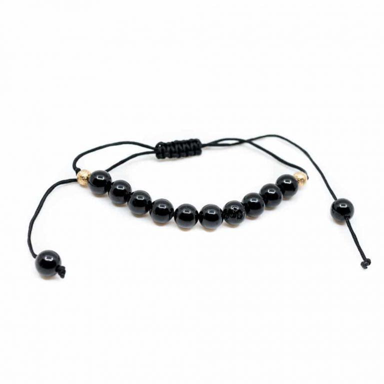 Edelsteen armband zwarte toermalijn verstelbaar - Mindfulshop - zwart