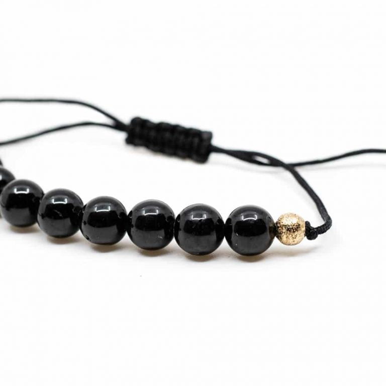 Edelsteen armband zwarte toermalijn verstelbaar - Mindfulshop - zwart